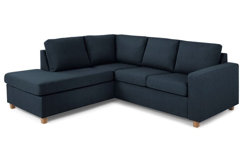 Crazy 3-seters Venstrevendt L-formet Sjeselongsofa i Stoff - Blå - Møbler - Sofaer - Sofa med sjeselong
