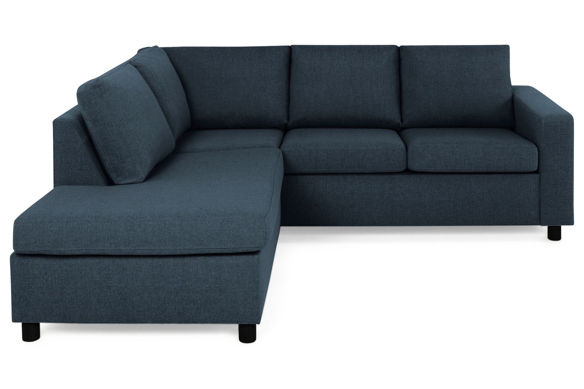 Crazy 3-seters Venstrevendt L-formet Sjeselongsofa i Stoff - Blå - Møbler - Sofaer - Sofa med sjeselong