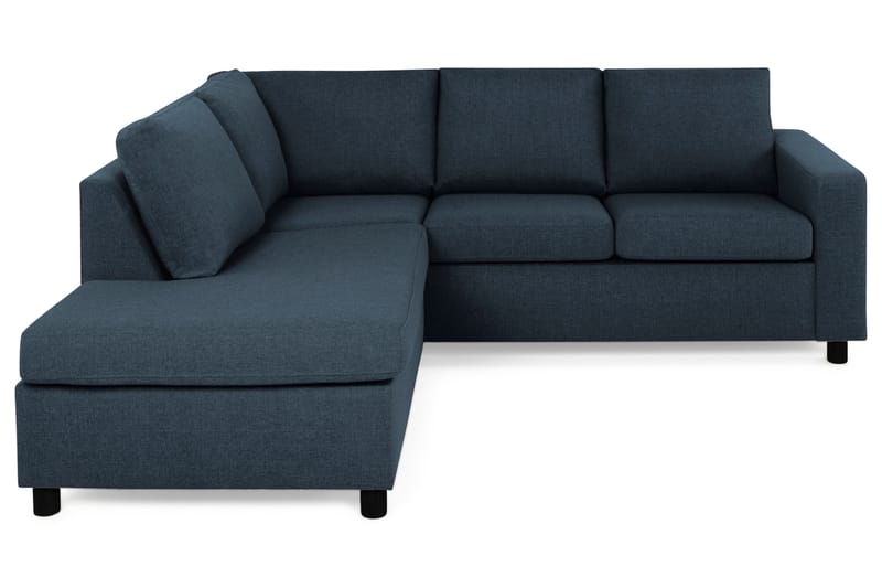 Crazy 3-seters Venstrevendt L-formet Sjeselongsofa i Stoff - Blå - Møbler - Sofaer - Sofa med sjeselong