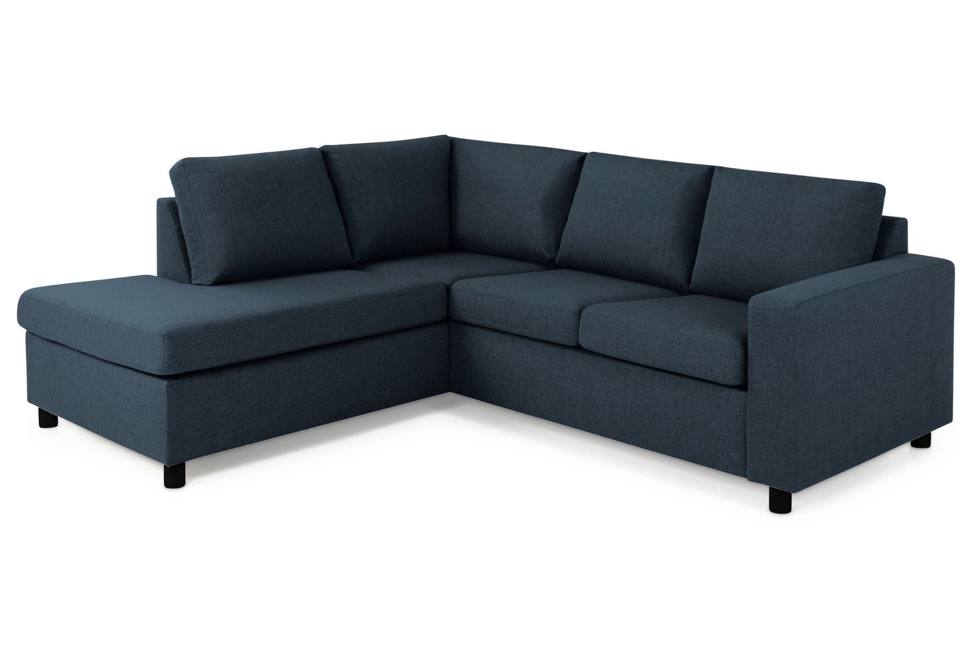 Crazy 3-seters Venstrevendt L-formet Sjeselongsofa i Stoff - Blå - Møbler - Sofaer - Sofa med sjeselong