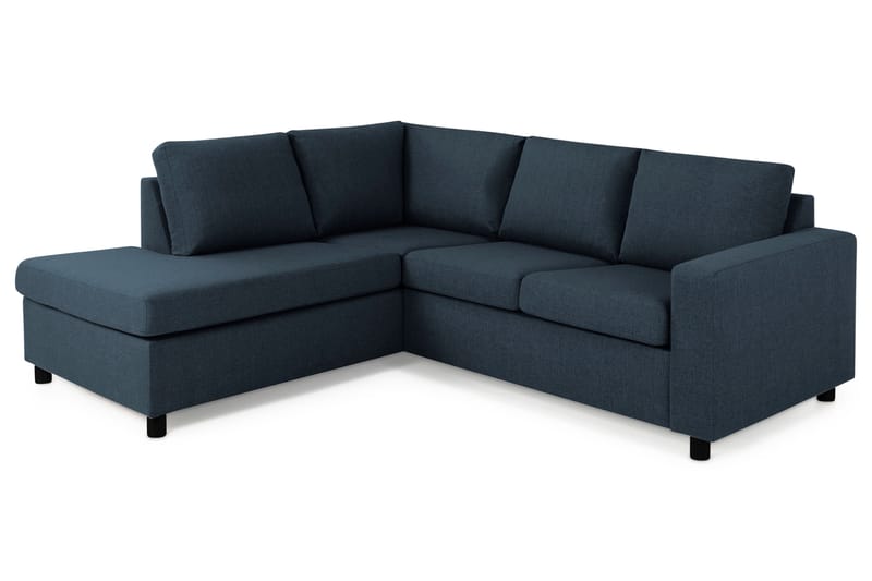 Crazy 3-seters Venstrevendt L-formet Sjeselongsofa i Stoff - Blå - Møbler - Sofaer - Sofa med sjeselong