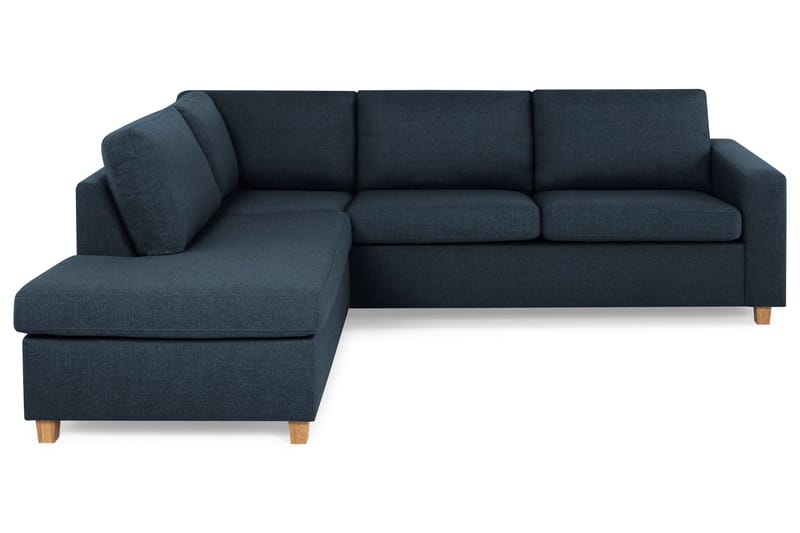 Crazy 3-seters Venstrevendt L-formet Sjeselongsofa i Stoff - Blå - Møbler - Sofaer - Sofa med sjeselong