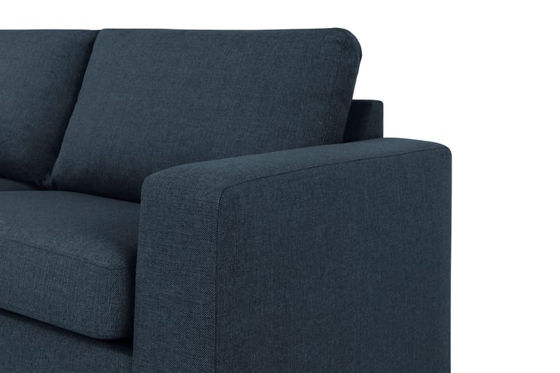 Crazy 3-seters Venstrevendt L-formet Sjeselongsofa i Stoff - Blå - Møbler - Sofaer - Sofa med sjeselong - 2 seters sofa med divan