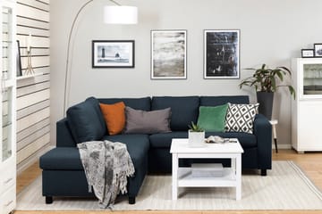 Crazy 3-seters Venstrevendt L-formet Sjeselongsofa i Stoff - Blå - Møbler - Sofaer - Sofa med sjeselong