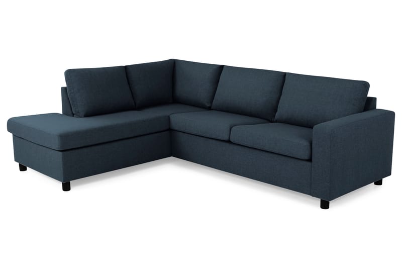 Crazy 3-seters Venstrevendt L-formet Sjeselongsofa i Stoff - Blå - Møbler - Sofaer - Sofa med sjeselong