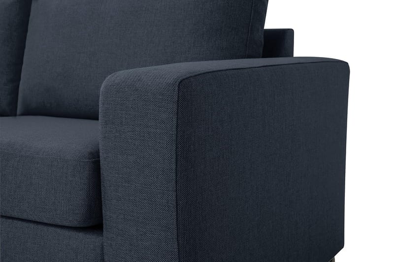 Crazy 3-seters Venstrevendt L-formet Sjeselongsofa i Stoff - Blå - Møbler - Sofaer - Sofa med sjeselong