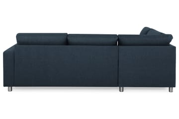 Crazy 3-seters Venstrevendt L-formet Sjeselongsofa i Stoff - Blå - Møbler - Sofaer - Sofa med sjeselong