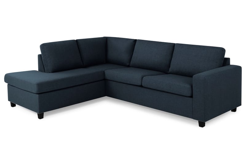 Crazy 3-seters Venstrevendt L-formet Sjeselongsofa i Stoff - Blå - Møbler - Sofaer - Sofa med sjeselong
