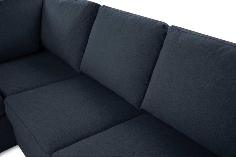 Crazy 3-seters Venstrevendt L-formet Sjeselongsofa i Stoff - Blå - Møbler - Sofaer - Sofa med sjeselong