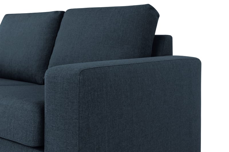 Crazy 3-seters Venstrevendt L-formet Sjeselongsofa i Stoff - Blå - Møbler - Sofaer - Sofa med sjeselong