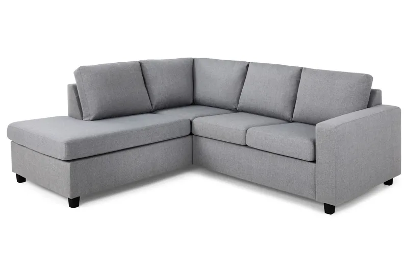 Crazy 3-seters Venstrevendt L-formet Sjeselongsofa i Stoff - Grå - Møbler - Sofaer - Sofa med sjeselong - 2 seters sofa med divan