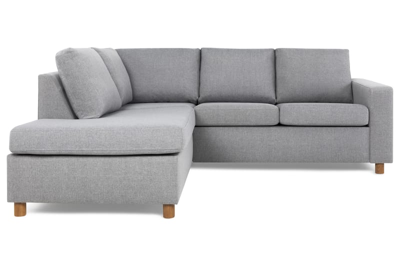 Crazy 3-seters Venstrevendt L-formet Sjeselongsofa i Stoff - Grå - Møbler - Sofaer - Sofa med sjeselong