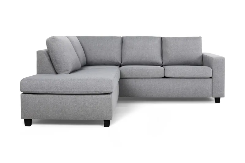 Crazy 3-seters Venstrevendt L-formet Sjeselongsofa i Stoff - Grå - Møbler - Sofaer - Sofa med sjeselong - 2 seters sofa med divan