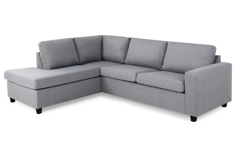 Crazy 3-seters Venstrevendt L-formet Sjeselongsofa i Stoff - Grå - Møbler - Sofaer - Sofa med sjeselong - 3 seters sofa med divan