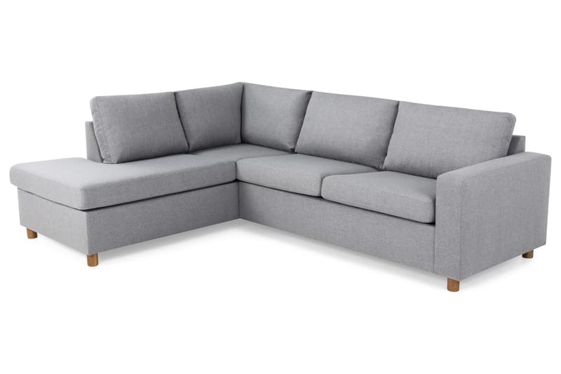 Crazy 3-seters Venstrevendt L-formet Sjeselongsofa i Stoff - Grå - Møbler - Sofaer - Sofa med sjeselong - 3 seters sofa med divan