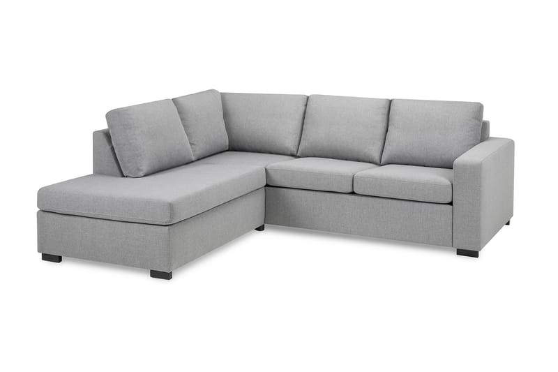 Crazy 3-seters Venstrevendt L-formet Sjeselongsofa i Stoff - Grå - Møbler - Sofaer - Sofa med sjeselong