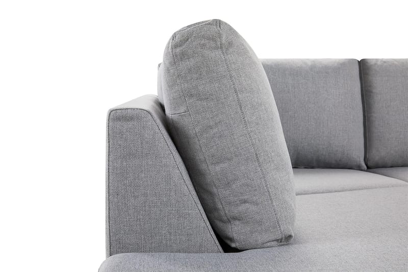 Crazy 3-seters Venstrevendt L-formet Sjeselongsofa i Stoff - Grå - Møbler - Sofaer - Sofa med sjeselong