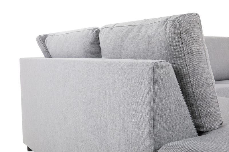 Crazy 3-seters Venstrevendt L-formet Sjeselongsofa i Stoff - Grå - Møbler - Sofaer - Sofa med sjeselong