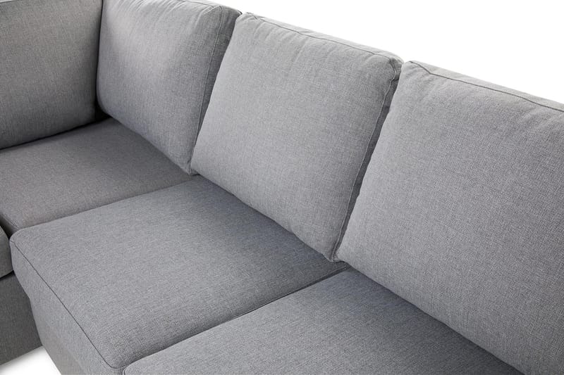 Crazy 3-seters Venstrevendt L-formet Sjeselongsofa i Stoff - Grå - Møbler - Sofaer - Sofa med sjeselong