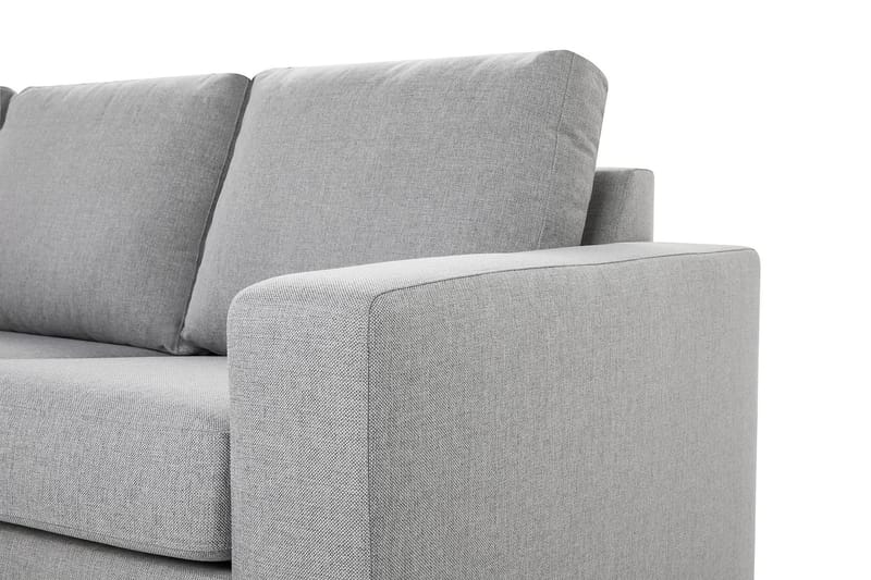 Crazy 3-seters Venstrevendt L-formet Sjeselongsofa i Stoff - Grå - Møbler - Sofaer - Sofa med sjeselong