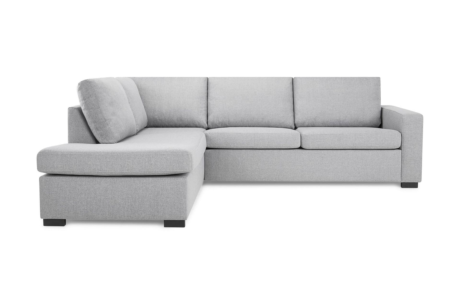 Crazy 3-seters Venstrevendt L-formet Sjeselongsofa i Stoff - Grå - Møbler - Sofaer - Sofa med sjeselong