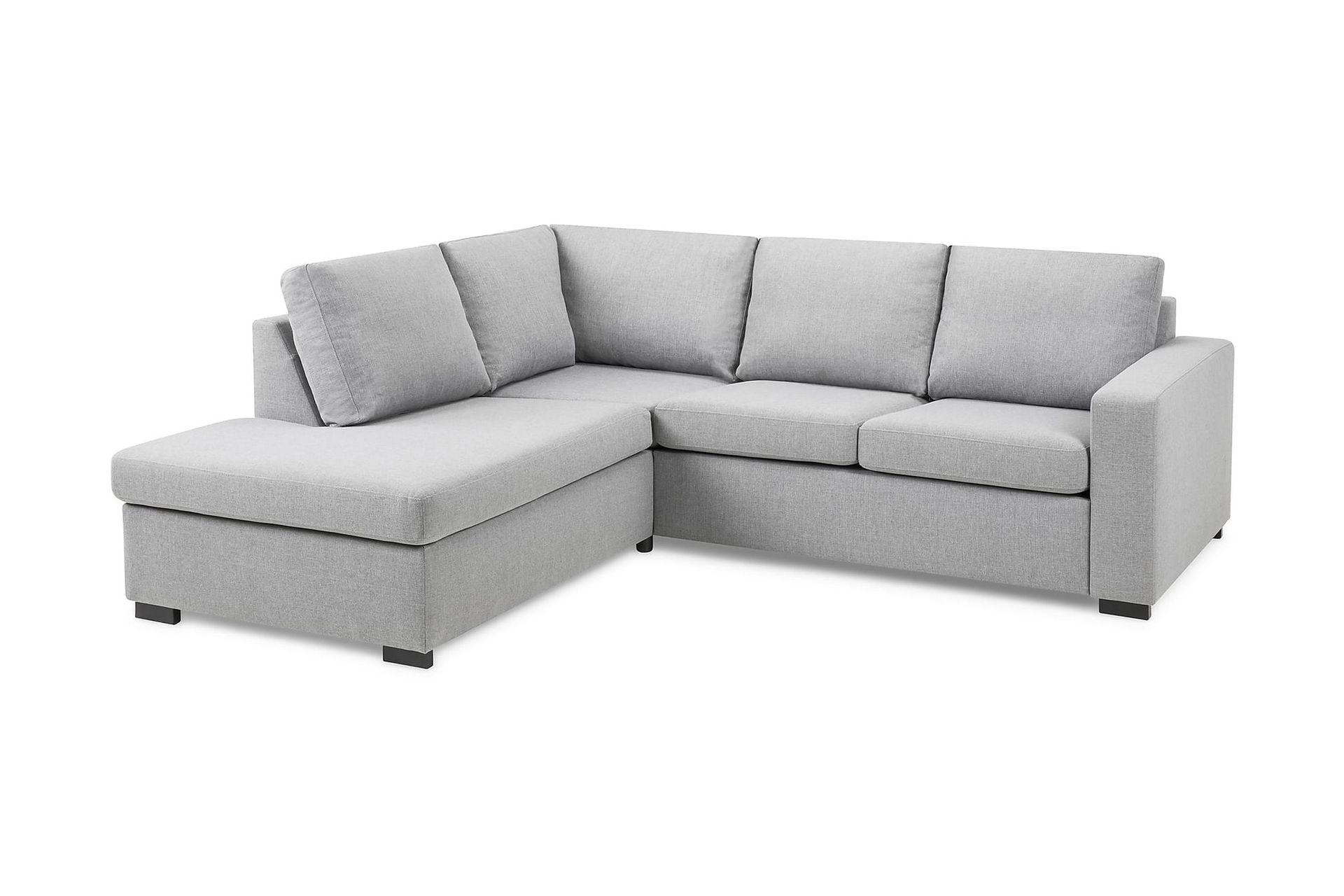 Crazy 3-seters Venstrevendt L-formet Sjeselongsofa i Stoff - Grå - Møbler - Sofaer - Sofa med sjeselong