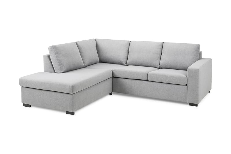 Crazy 3-seters Venstrevendt L-formet Sjeselongsofa i Stoff - Grå - Møbler - Sofaer - Sofa med sjeselong