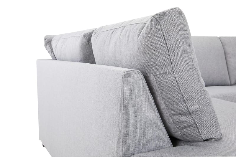 Crazy 3-seters Venstrevendt L-formet Sjeselongsofa i Stoff - Grå - Møbler - Sofaer - Sofa med sjeselong