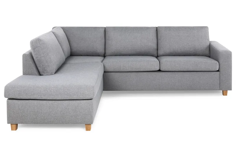 Crazy 3-seters Venstrevendt L-formet Sjeselongsofa i Stoff - Grå - Møbler - Sofaer - Sofa med sjeselong - 3 seters sofa med divan