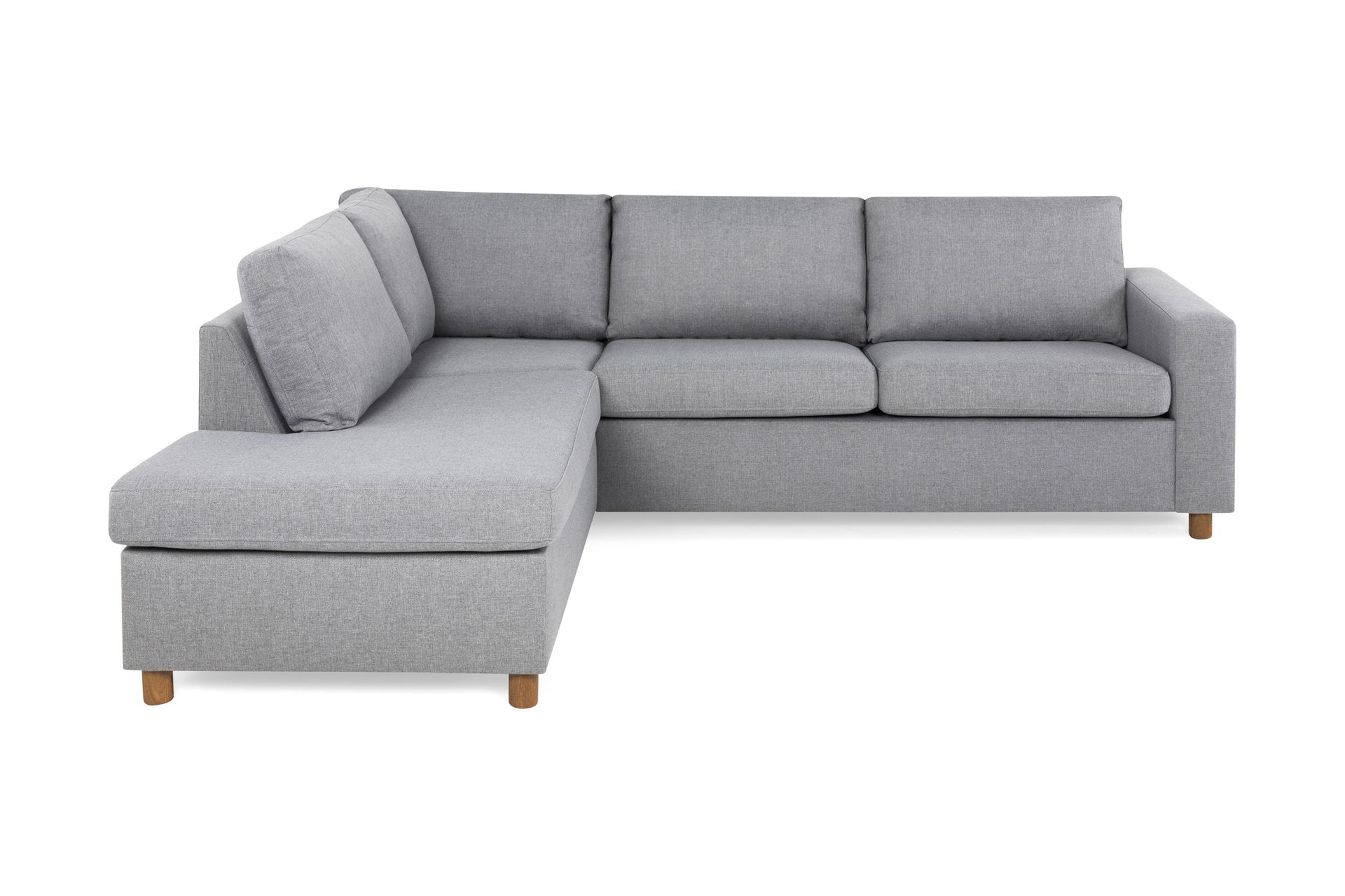 Crazy 3-seters Venstrevendt L-formet Sjeselongsofa i Stoff - Grå - Møbler - Sofaer - Sofa med sjeselong