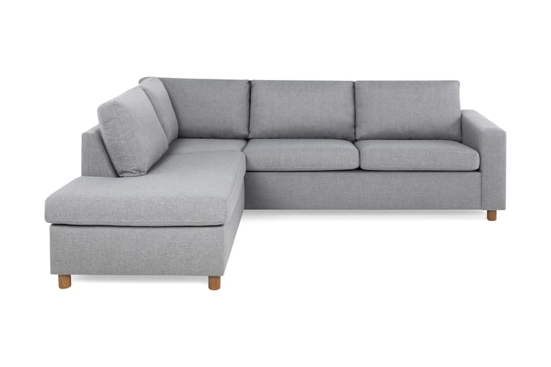Crazy 3-seters Venstrevendt L-formet Sjeselongsofa i Stoff - Grå - Møbler - Sofaer - Sofa med sjeselong