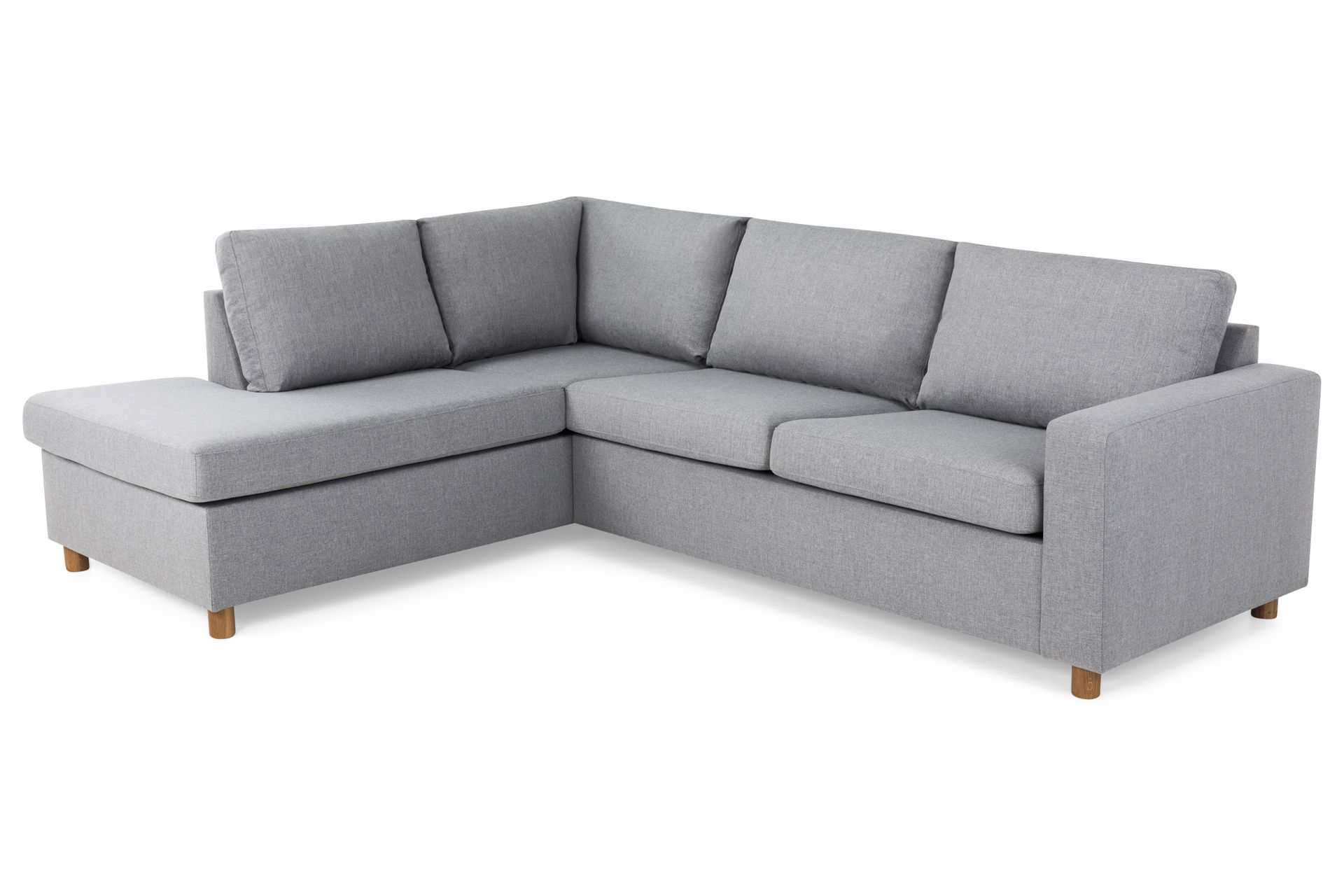 Crazy 3-seters Venstrevendt L-formet Sjeselongsofa i Stoff - Grå - Møbler - Sofaer - Sofa med sjeselong
