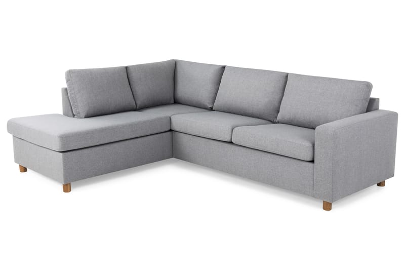 Crazy 3-seters Venstrevendt L-formet Sjeselongsofa i Stoff - Grå - Møbler - Sofaer - Sofa med sjeselong