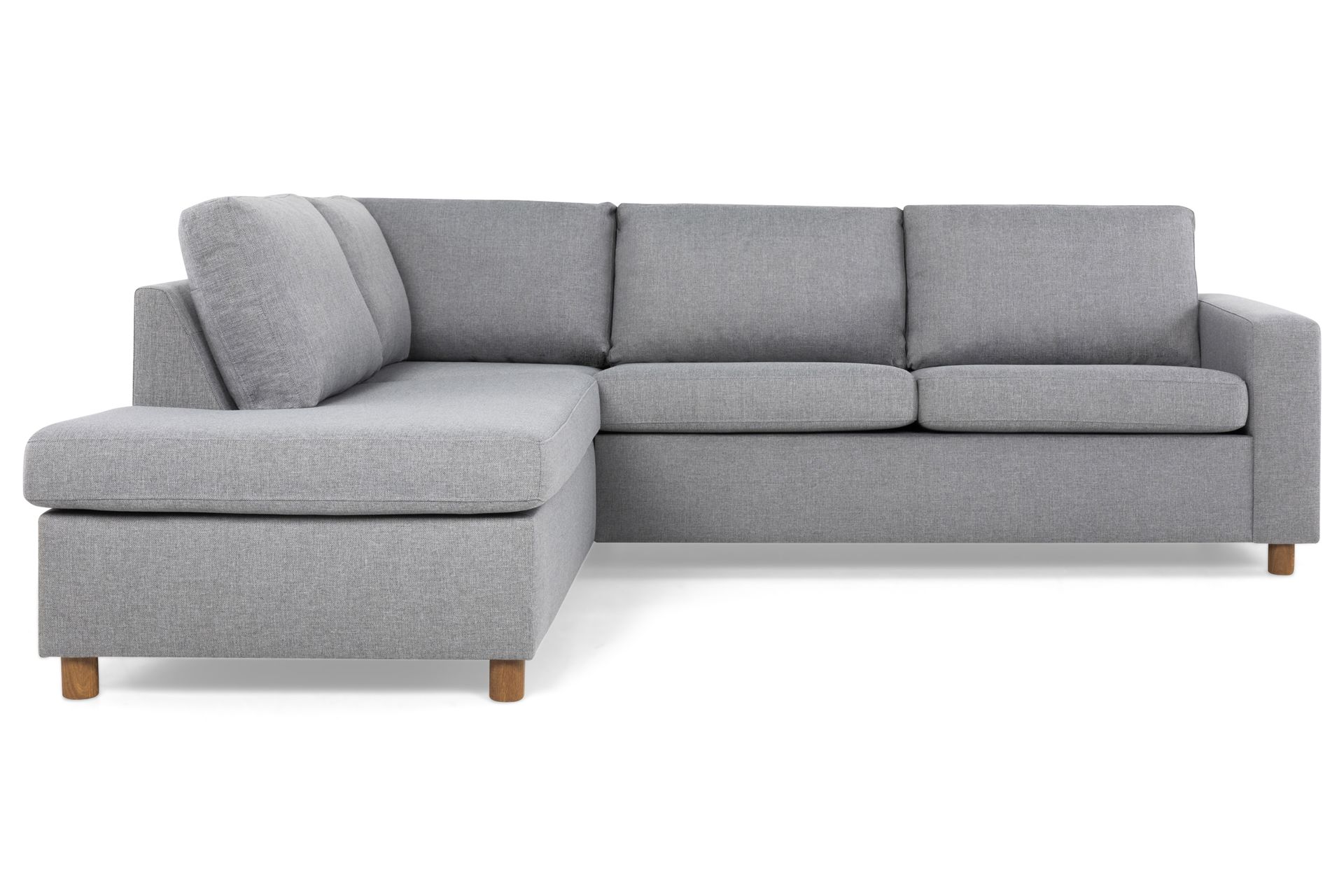 Crazy 3-seters Venstrevendt L-formet Sjeselongsofa i Stoff - Grå - Møbler - Sofaer - Sofa med sjeselong