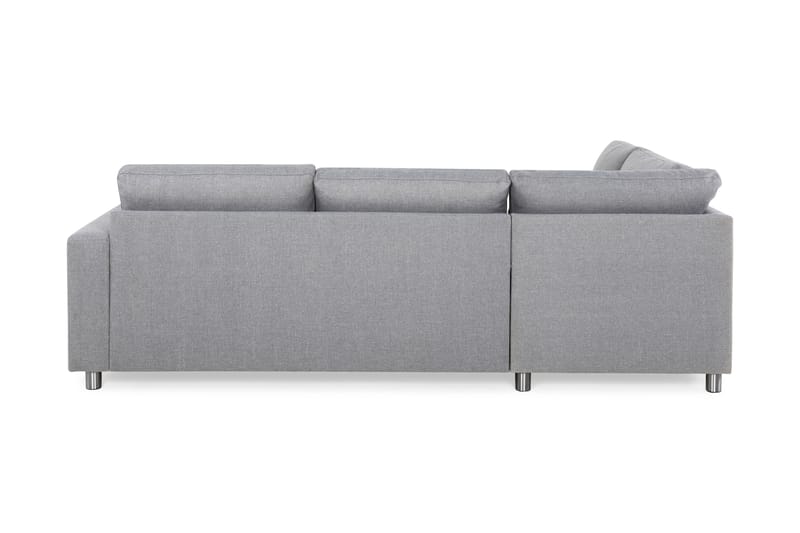 Crazy 3-seters Venstrevendt L-formet Sjeselongsofa i Stoff - Grå - Møbler - Sofaer - Sofa med sjeselong