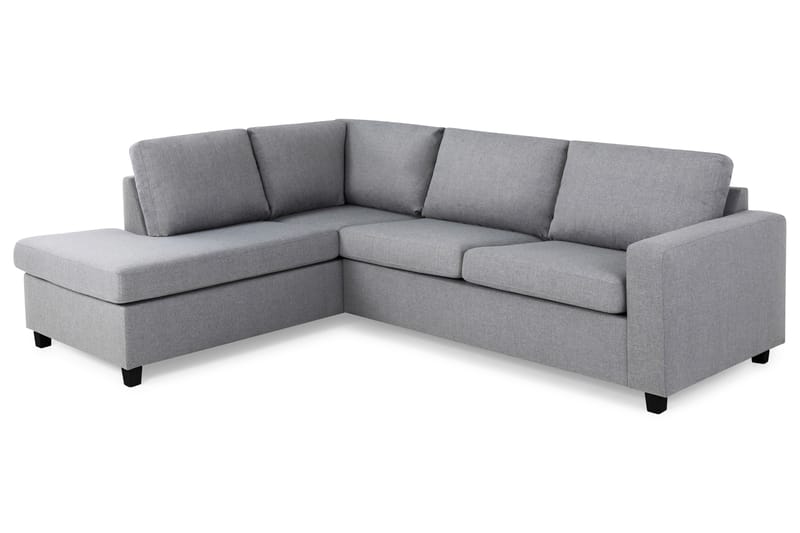 Crazy 3-seters Venstrevendt L-formet Sjeselongsofa i Stoff - Grå - Møbler - Sofaer - Sofa med sjeselong