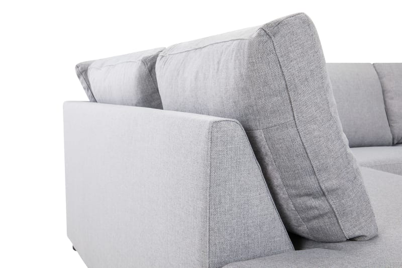 Crazy 3-seters Venstrevendt L-formet Sjeselongsofa i Stoff - Grå - Møbler - Sofaer - Sofa med sjeselong