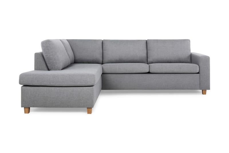 Crazy 3-seters Venstrevendt L-formet Sjeselongsofa i Stoff - Grå - Møbler - Sofaer - Sofa med sjeselong
