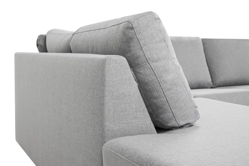 Crazy 3-seters Venstrevendt L-formet Sjeselongsofa i Stoff - Grå - Møbler - Sofaer - Sofa med sjeselong