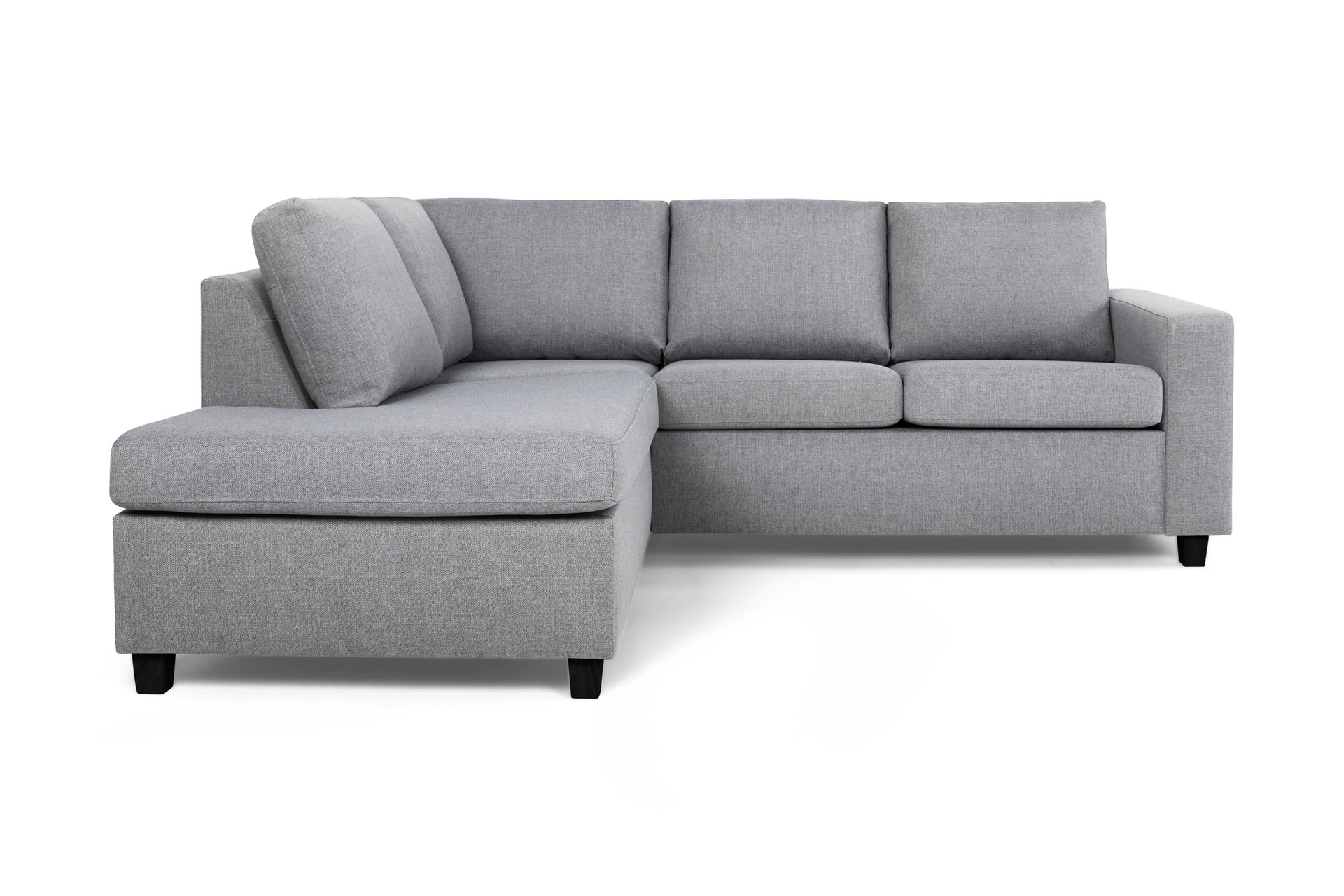 Crazy 3-seters Venstrevendt L-formet Sjeselongsofa i Stoff - Grå - Møbler - Sofaer - Sofa med sjeselong