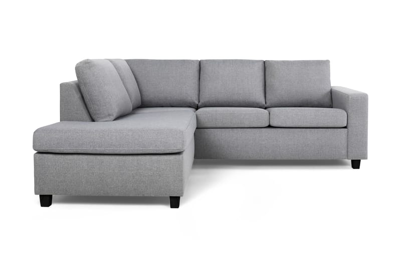 Crazy 3-seters Venstrevendt L-formet Sjeselongsofa i Stoff - Grå - Møbler - Sofaer - Sofa med sjeselong