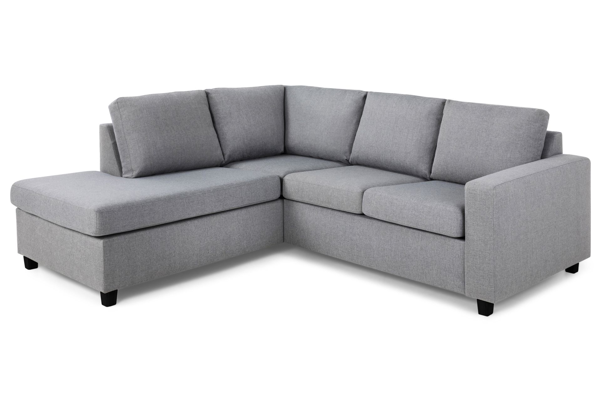 Crazy 3-seters Venstrevendt L-formet Sjeselongsofa i Stoff - Grå - Møbler - Sofaer - Sofa med sjeselong