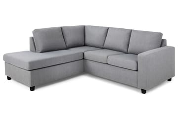 Crazy 3-seters Venstrevendt L-formet Sjeselongsofa i Stoff - Grå - Møbler - Sofaer - Sofa med sjeselong