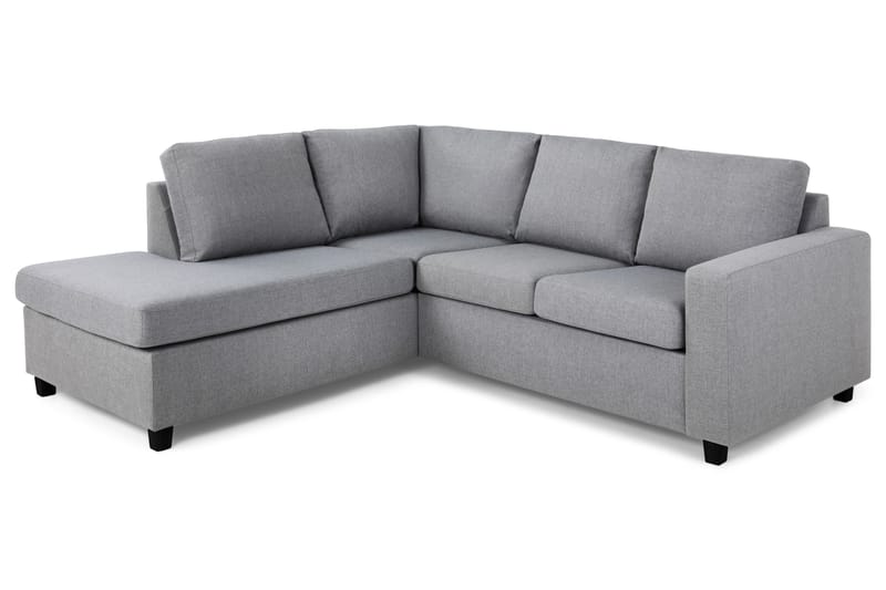 Crazy 3-seters Venstrevendt L-formet Sjeselongsofa i Stoff - Grå - Møbler - Sofaer - Sofa med sjeselong