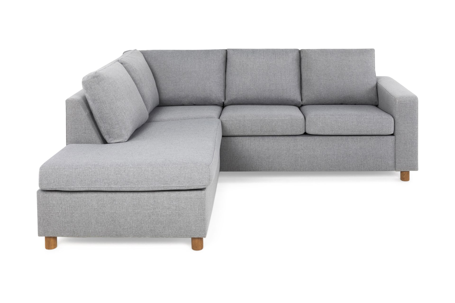 Crazy 3-seters Venstrevendt L-formet Sjeselongsofa i Stoff - Grå - Møbler - Sofaer - Sofa med sjeselong