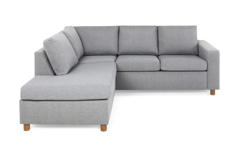 Crazy 3-seters Venstrevendt L-formet Sjeselongsofa i Stoff - Grå - Møbler - Sofaer - Sofa med sjeselong