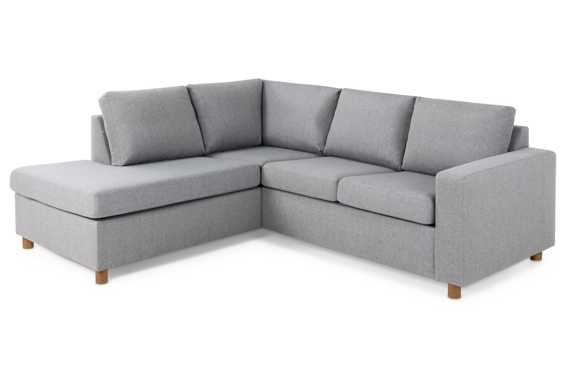 Crazy 3-seters Venstrevendt L-formet Sjeselongsofa i Stoff - Grå - Møbler - Sofaer - Sofa med sjeselong