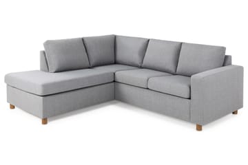 Crazy 3-seters Venstrevendt L-formet Sjeselongsofa i Stoff - Grå - Møbler - Sofaer - Sofa med sjeselong