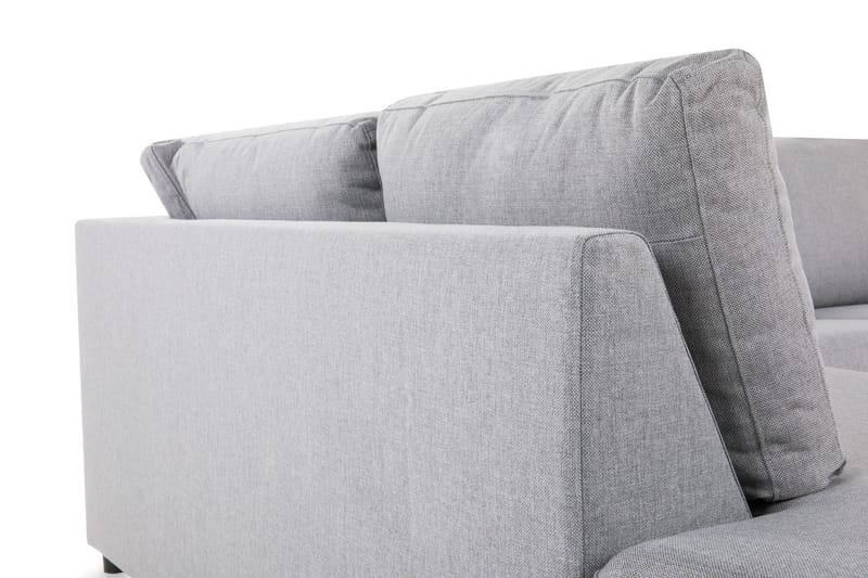 Crazy 3-seters Venstrevendt L-formet Sjeselongsofa i Stoff - Grå - Møbler - Sofaer - Sofa med sjeselong