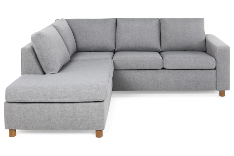 Crazy 3-seters Venstrevendt L-formet Sjeselongsofa i Stoff - Grå - Møbler - Sofaer - Sofa med sjeselong